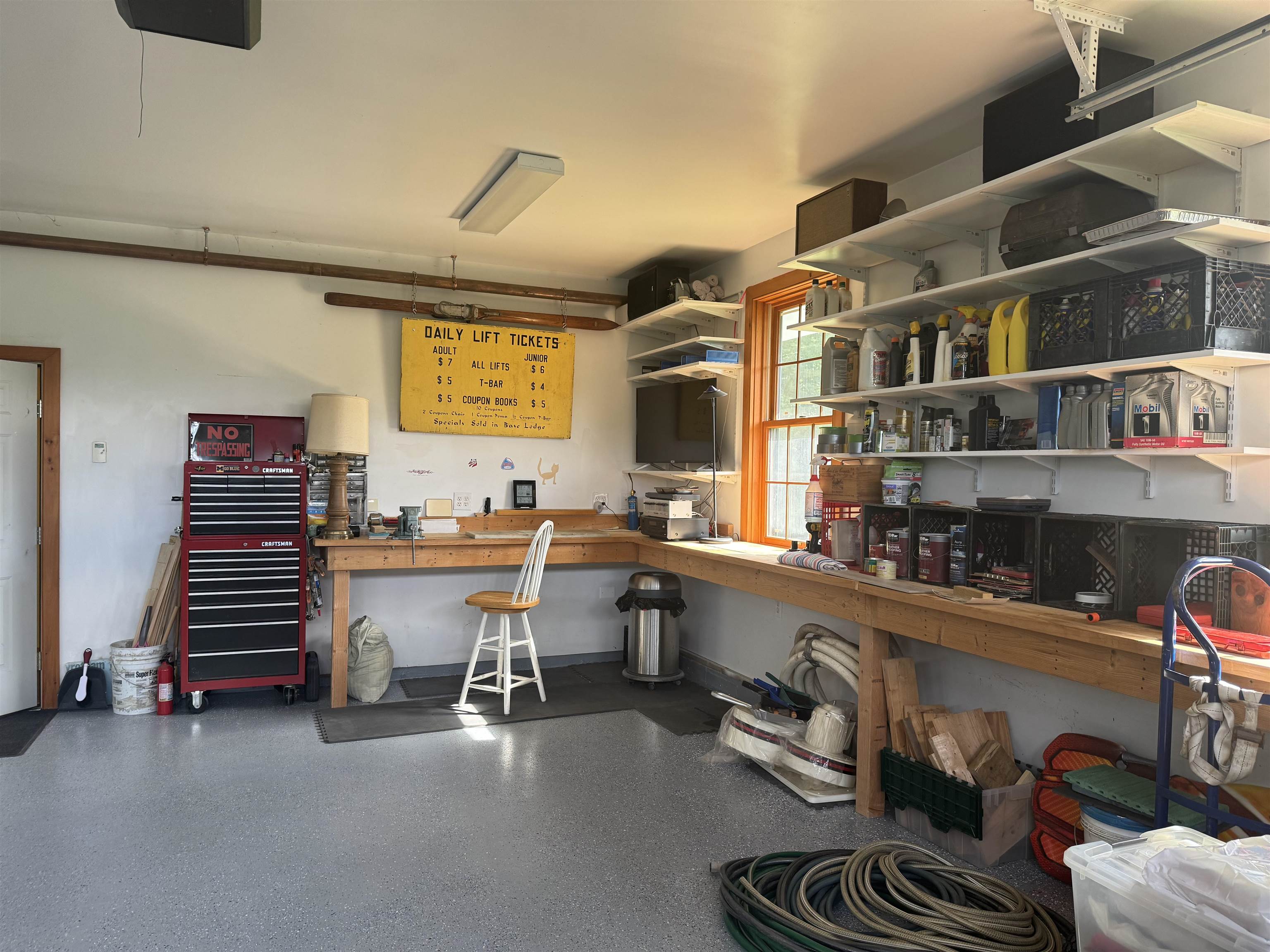 additional garage workbench area