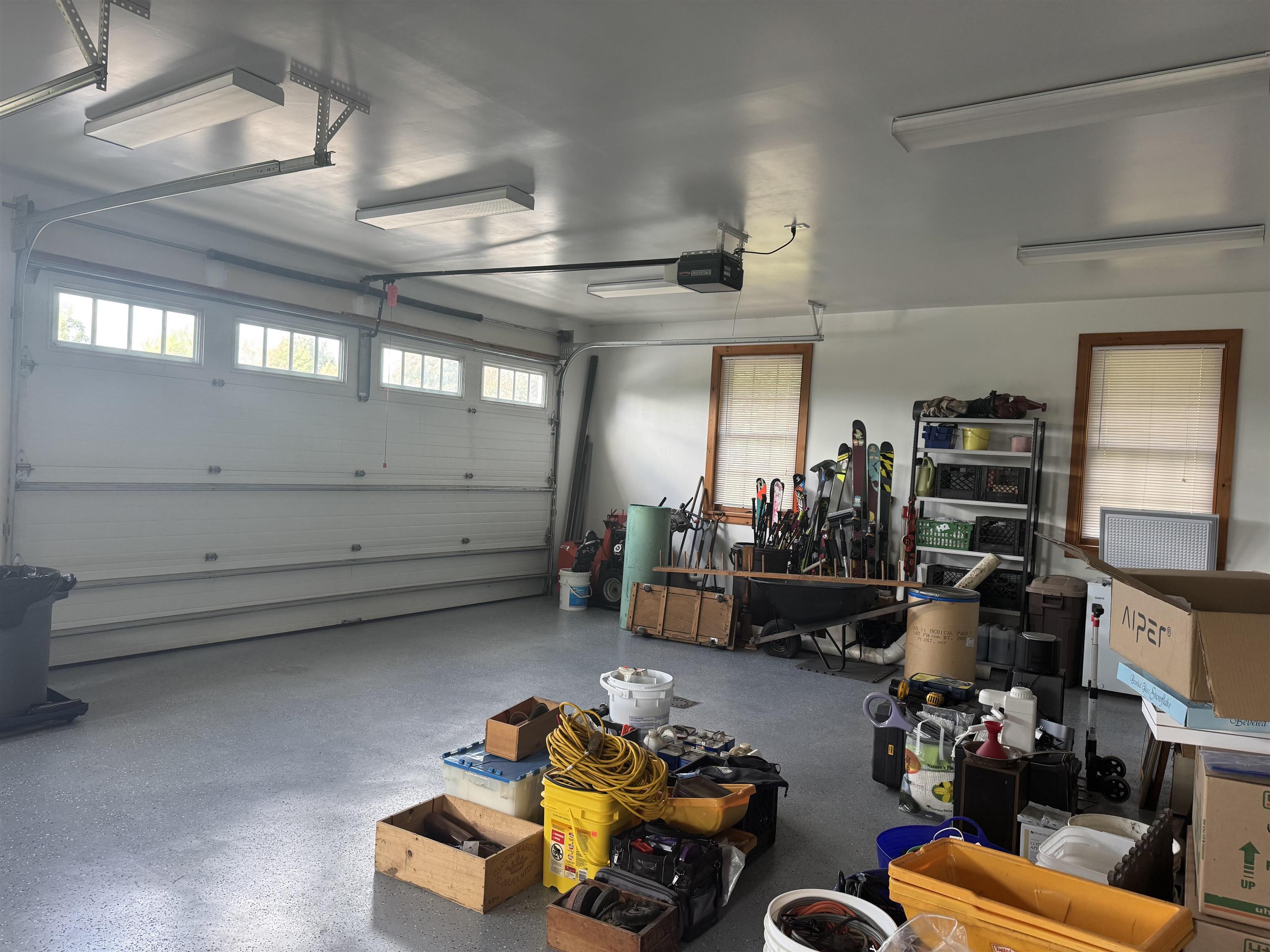 more of the garage with oversized doors