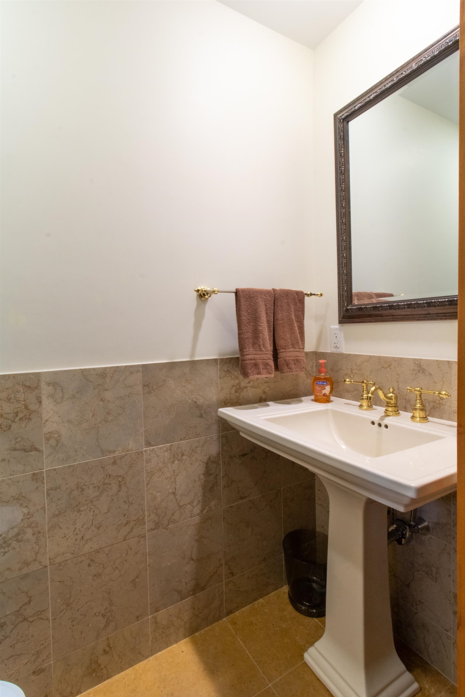The front door half bath