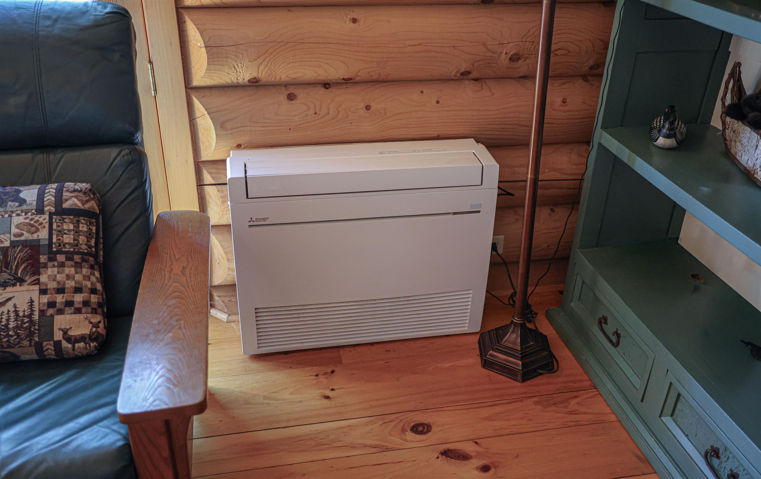 Mitsubishi Floor Mounted Air Handler- Heat and Cooling -Living Room