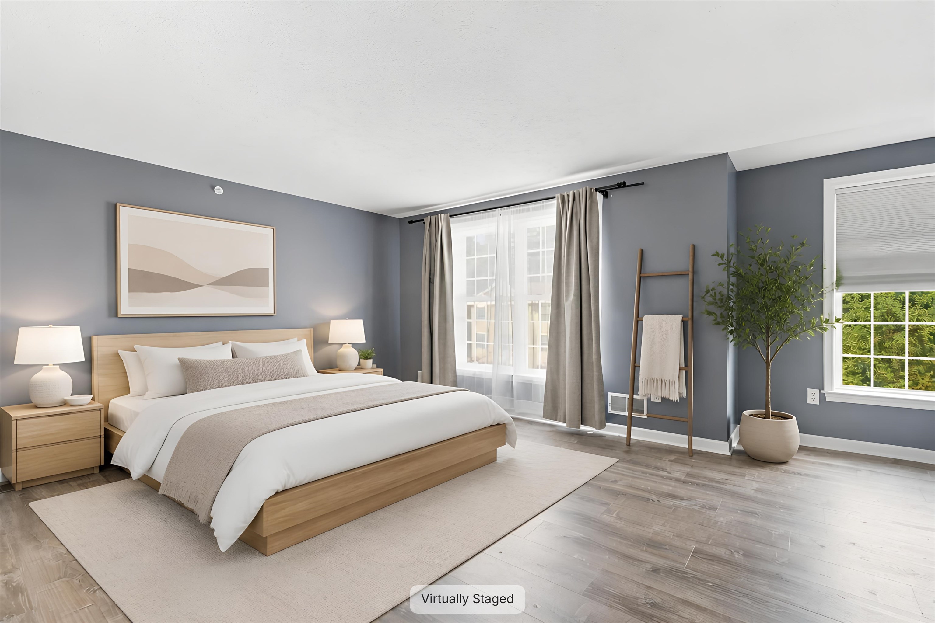 Virtually Staged Primary Bedroom