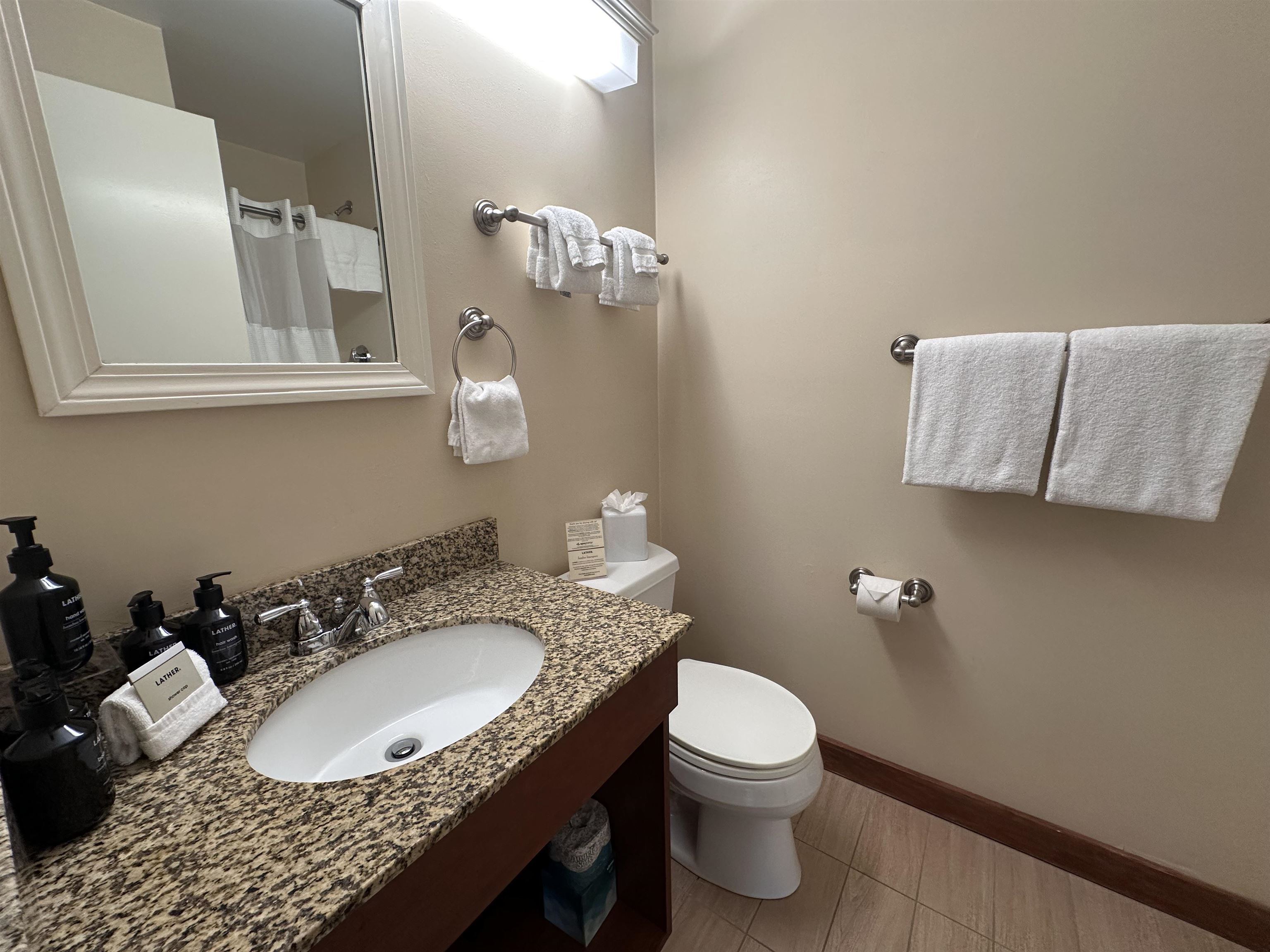 Ensuite bath with shower