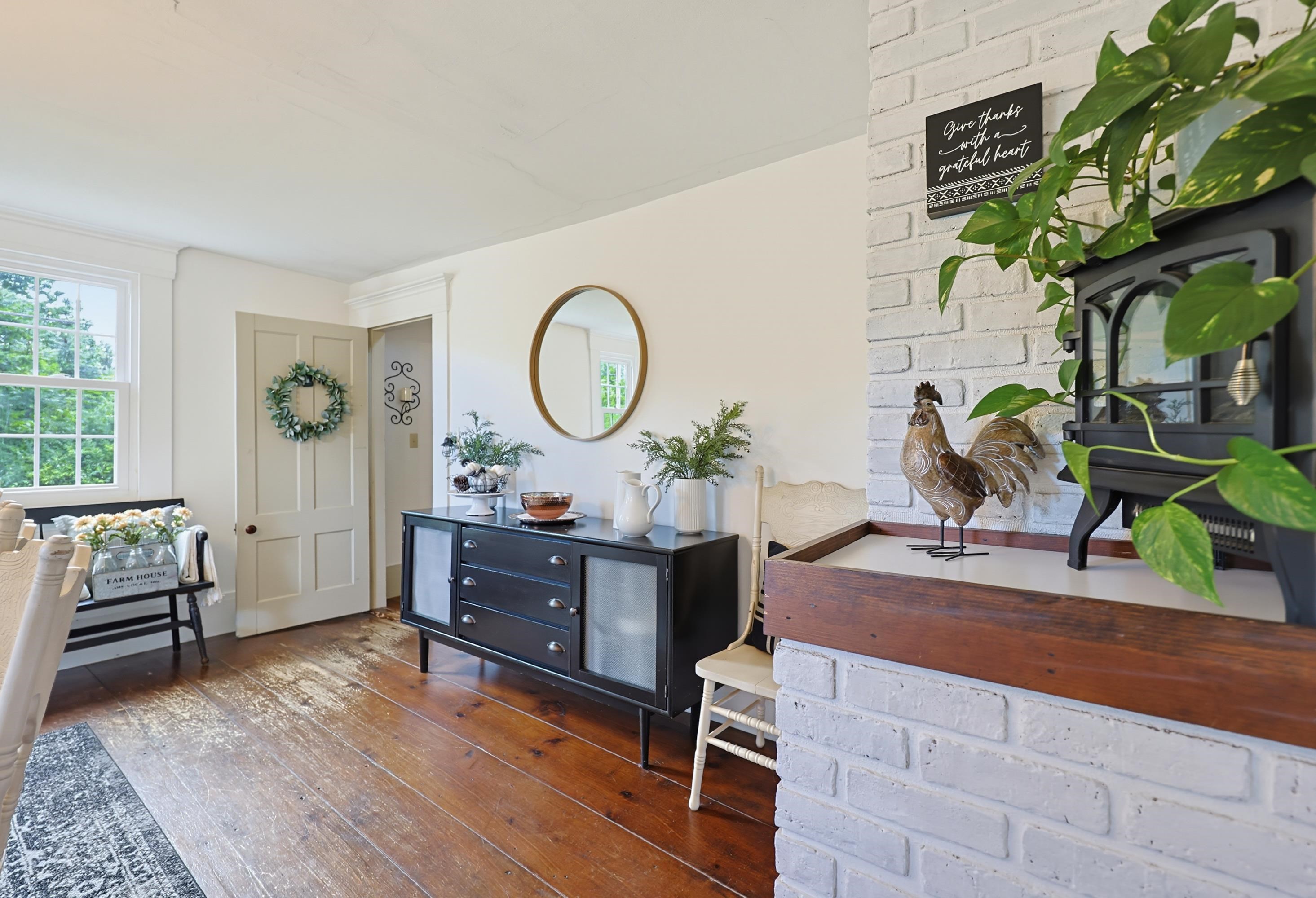 Wide pine floors