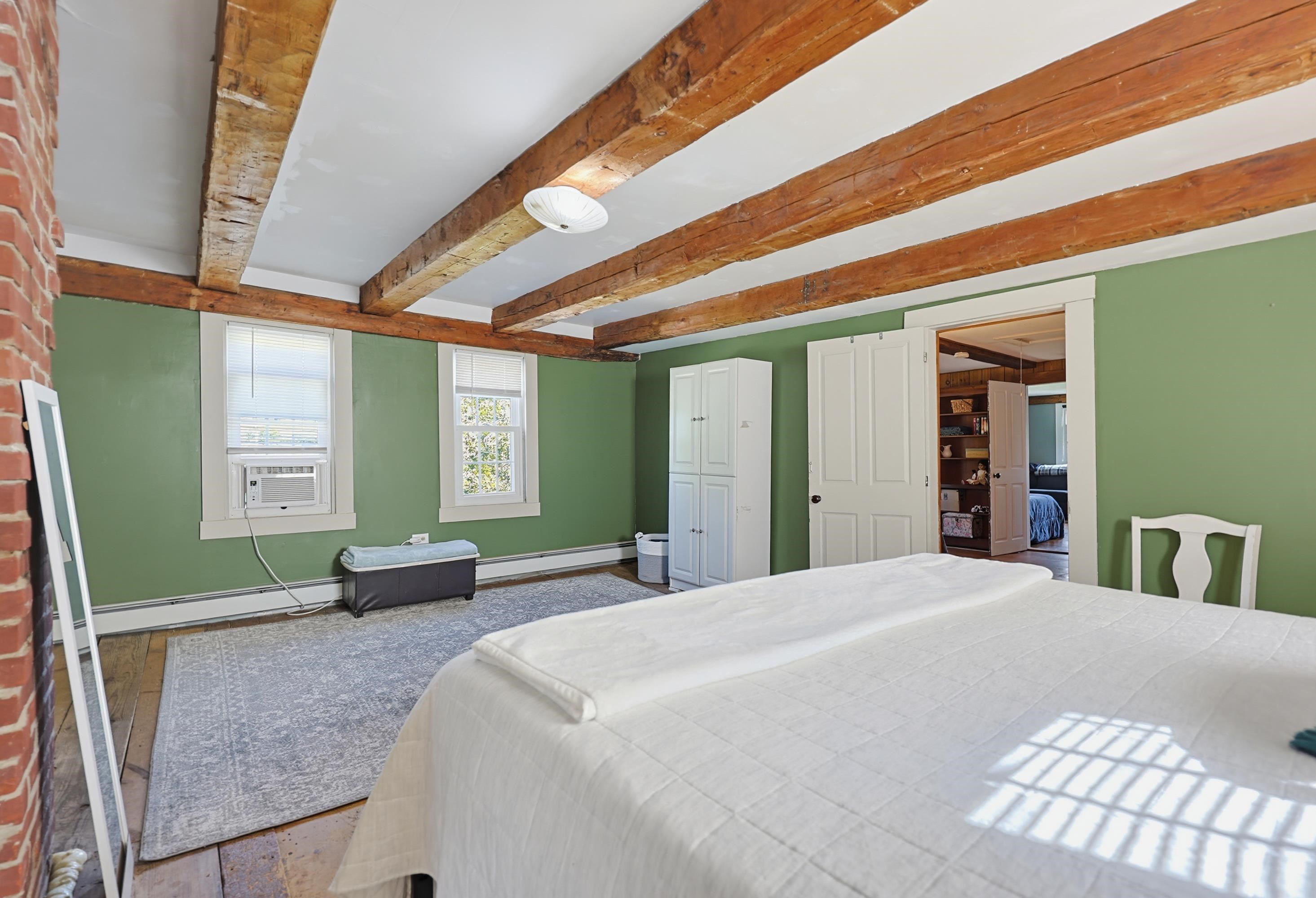 exposed wooden beams