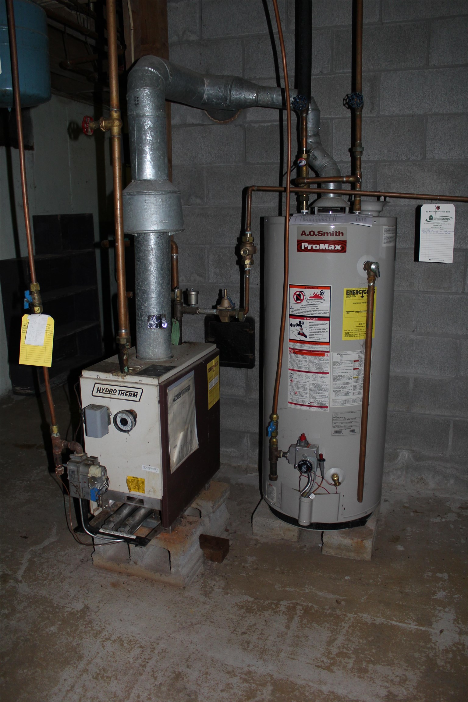 Boiler and hot water tank