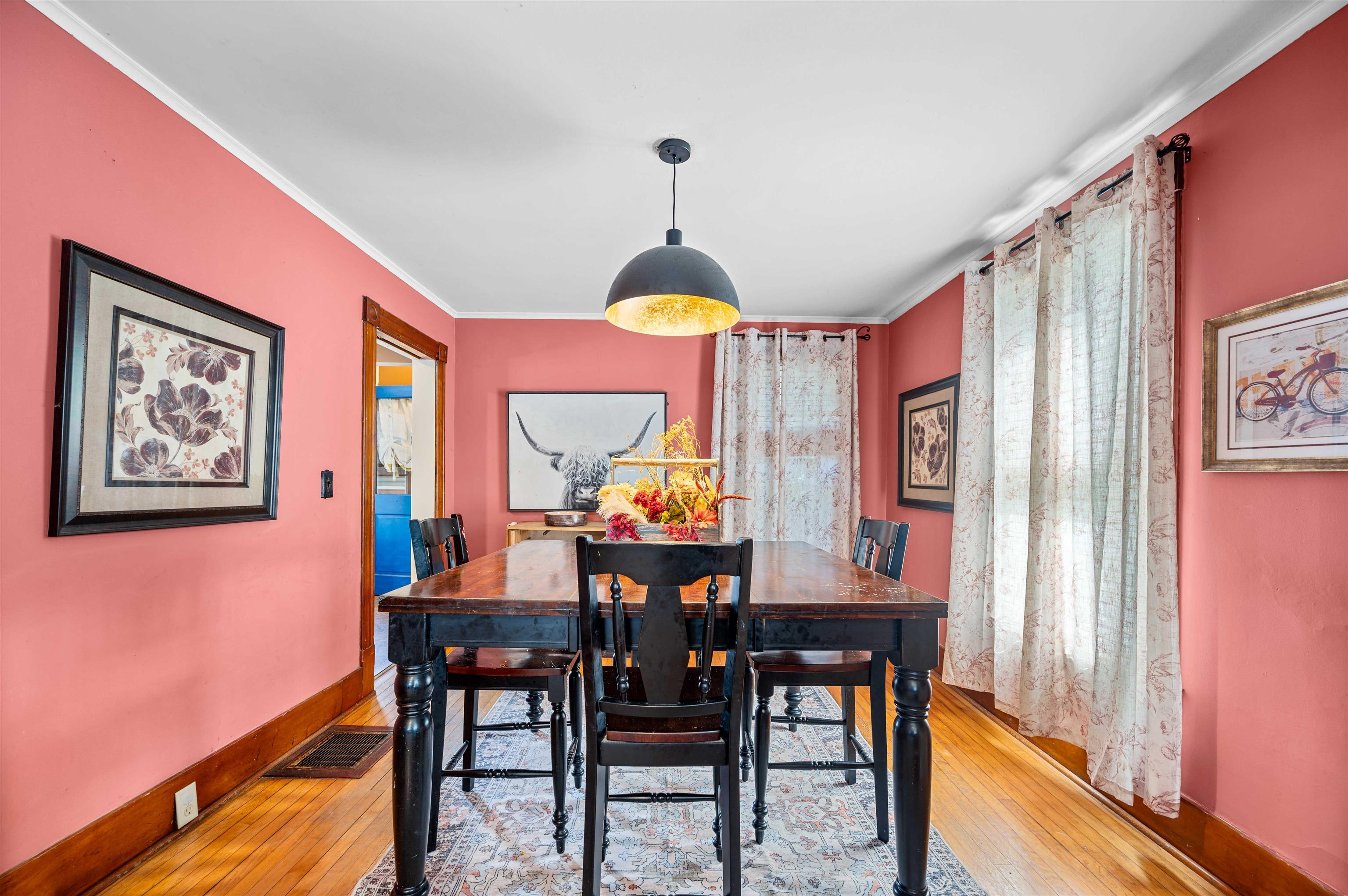 Gleaming hardwood flooring