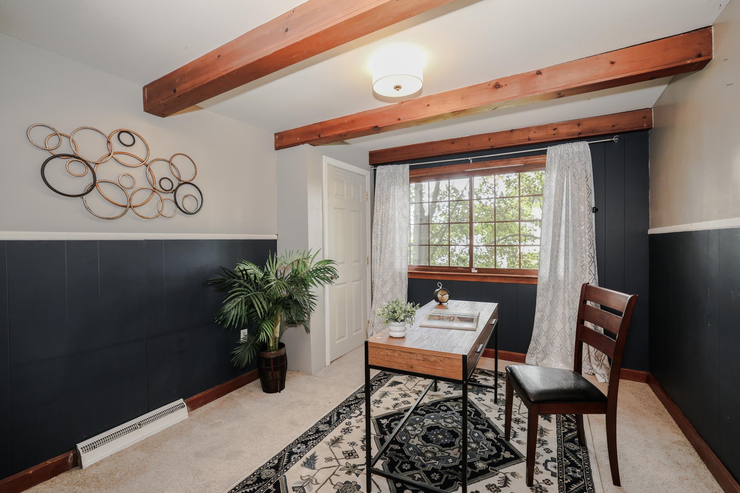 Sharing a closet with the front room, this space also has many possiblities