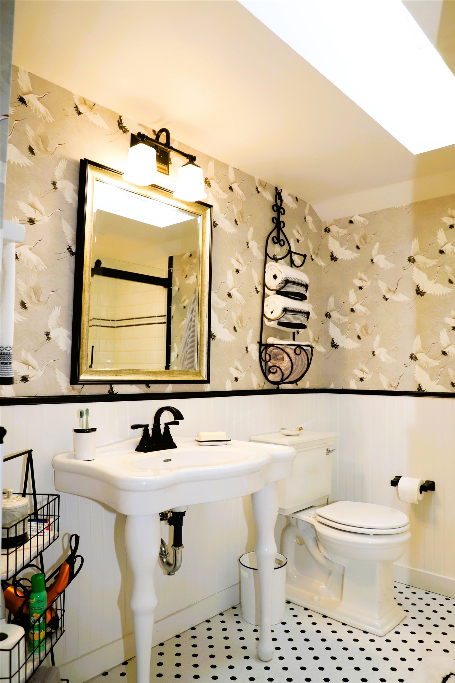 2nd floor 3/4 bath with custom tile and fixtures