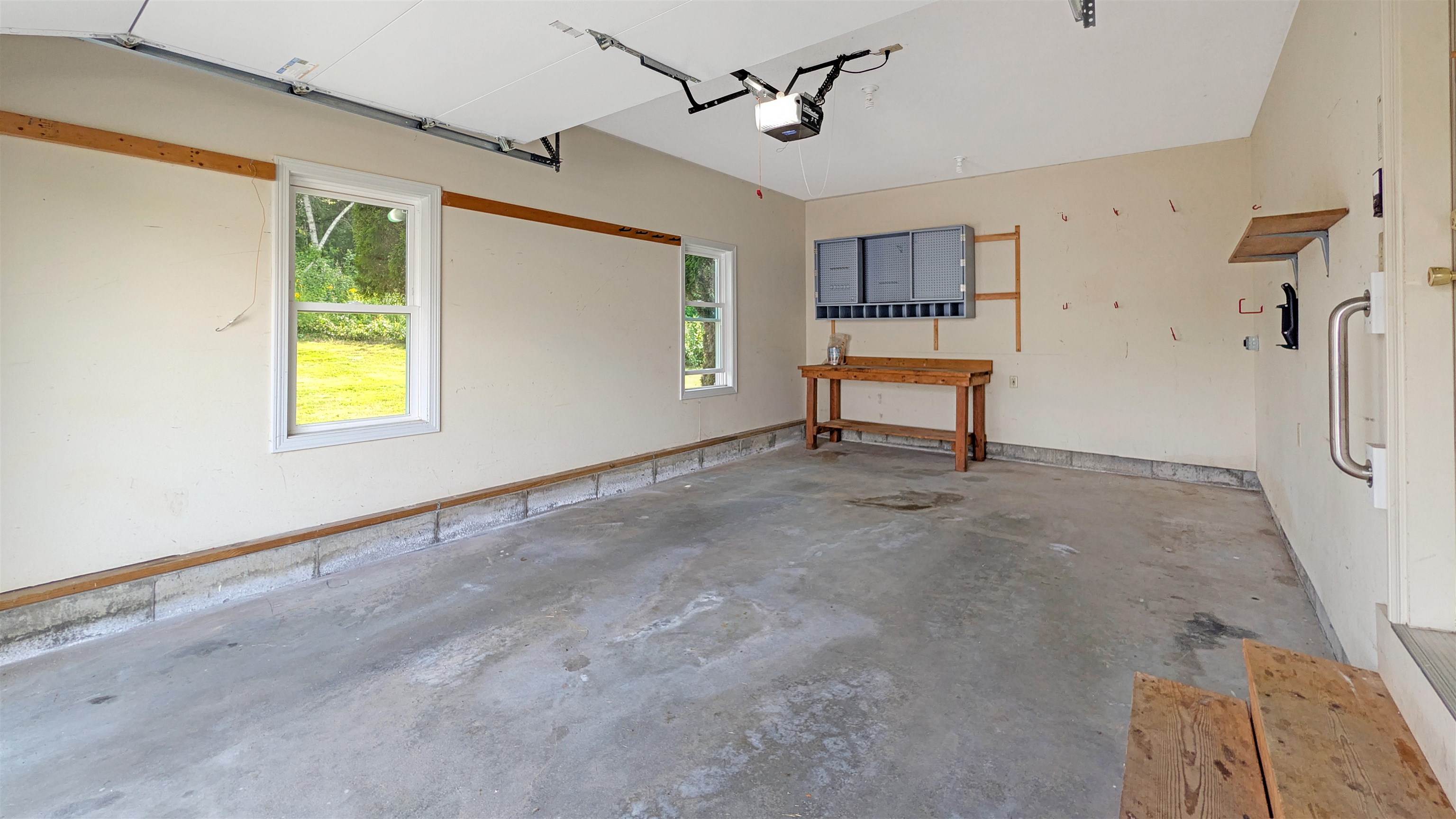 Attached garage with workshop