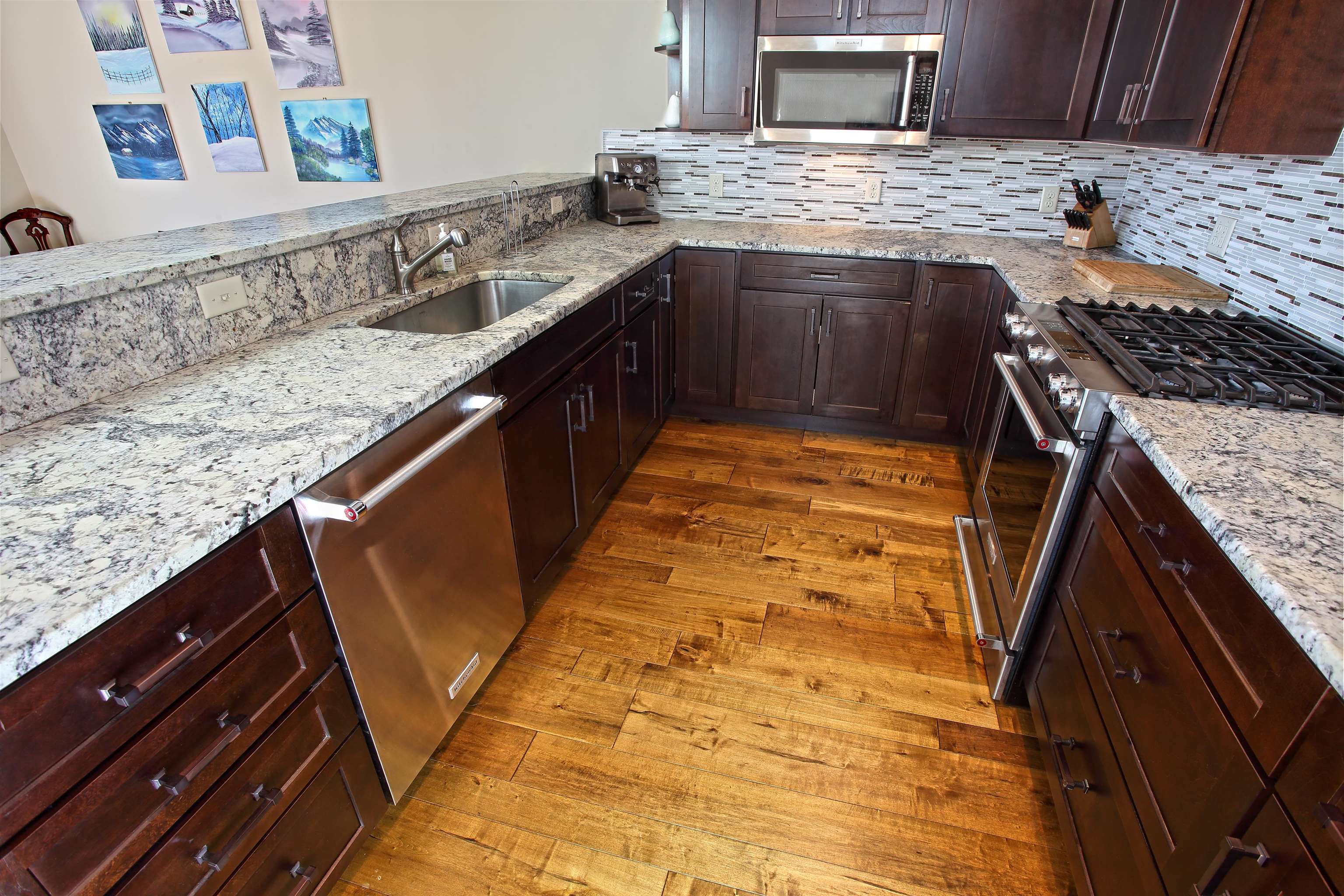 Honed granite counters