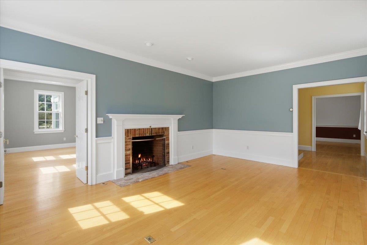 Living Room with brick hearth - (virtual flames added)