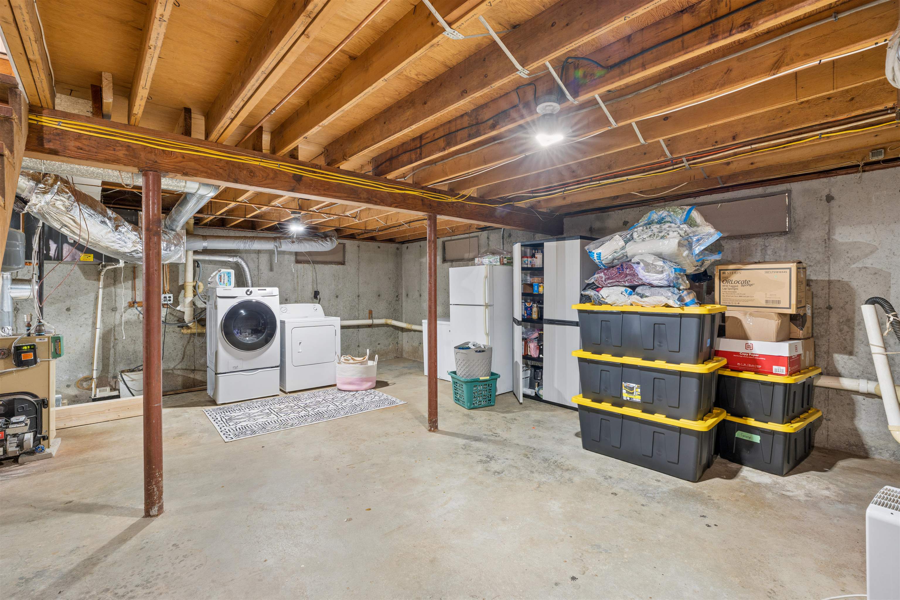 High ceilings in the basement. 888 sq ft for storage, rec space or added living space.