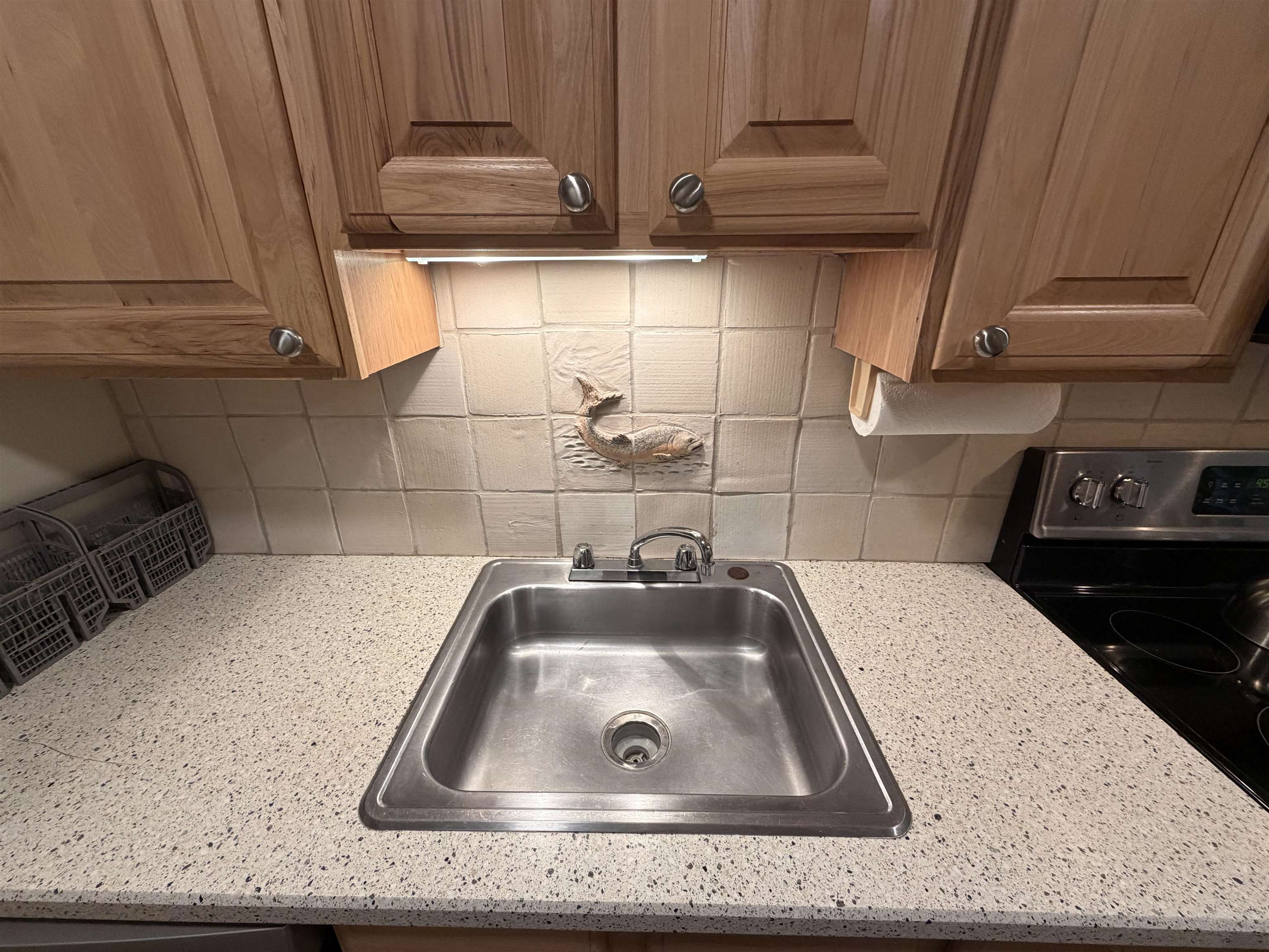Pretty stone backsplash