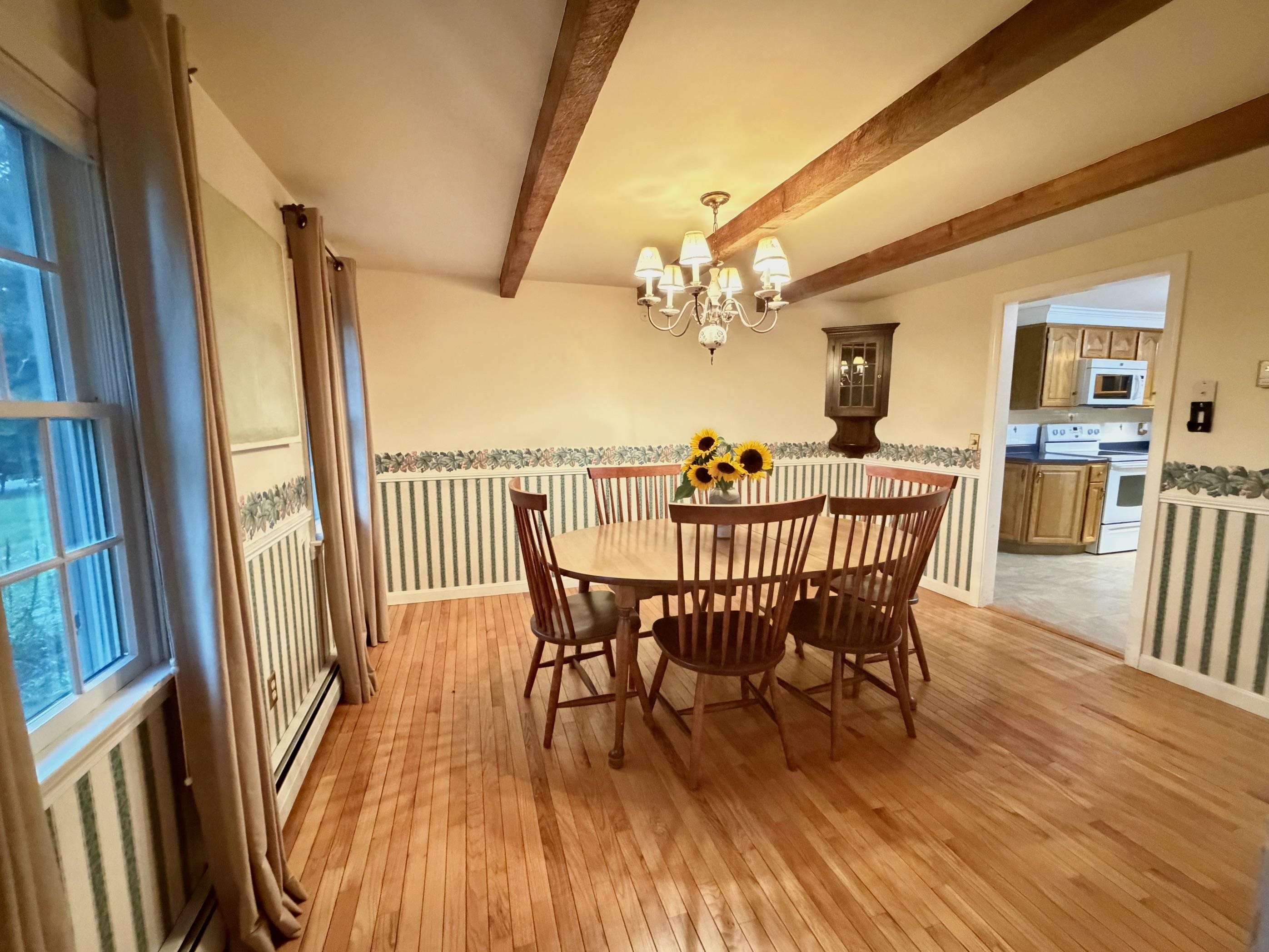 Dining room with beautiful floors