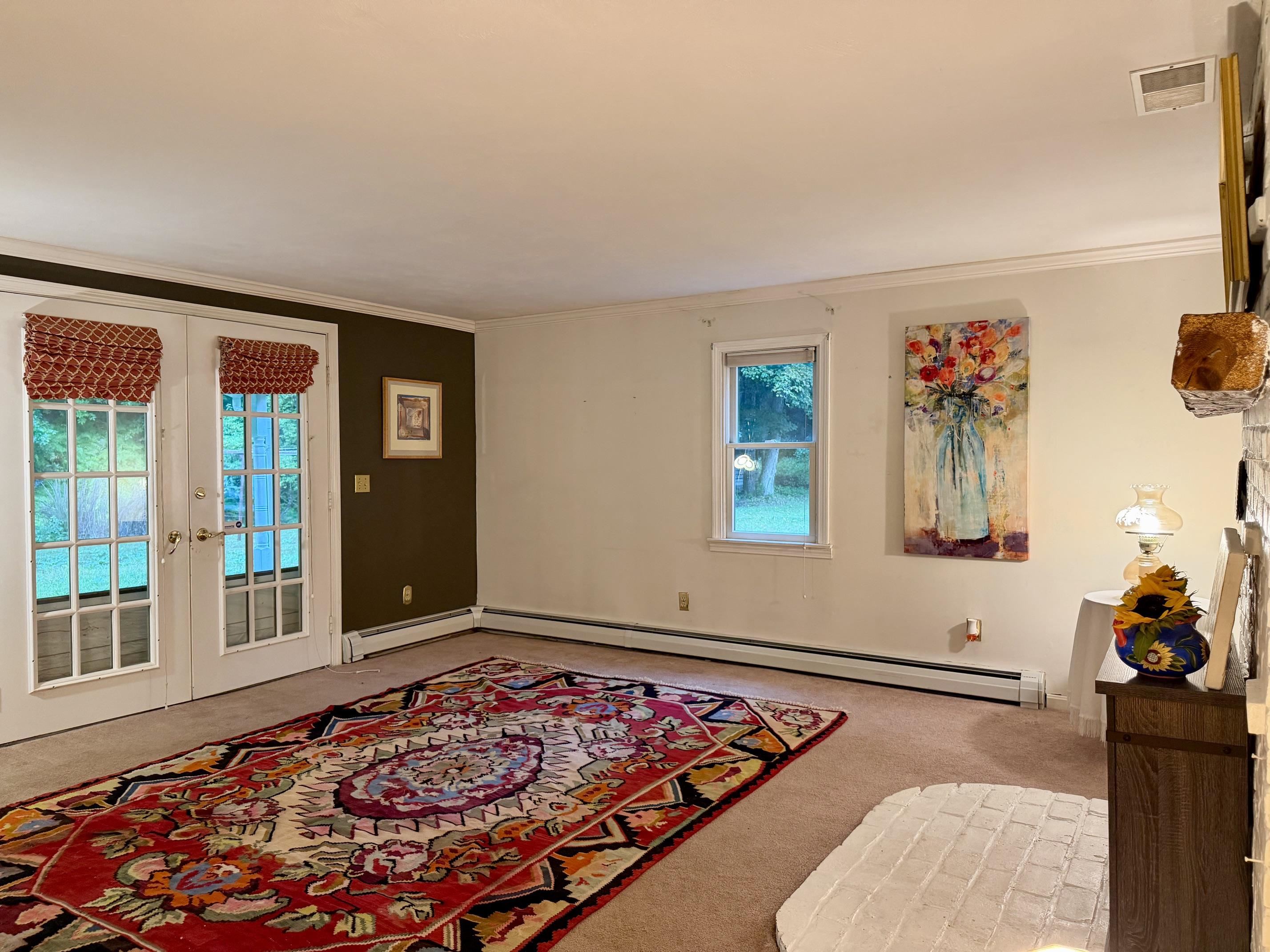 Large den with French doors