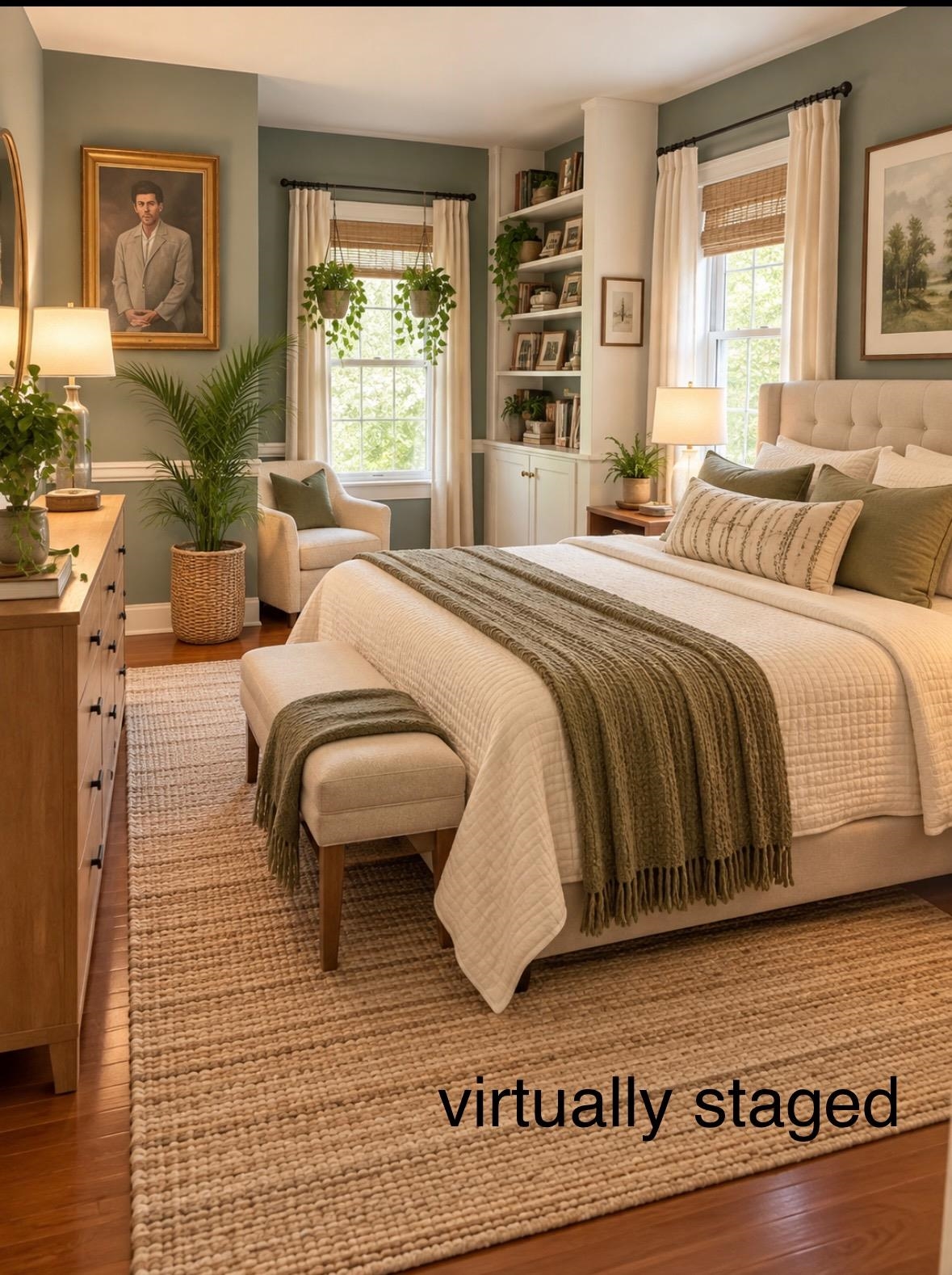 Large front room virtually staged
