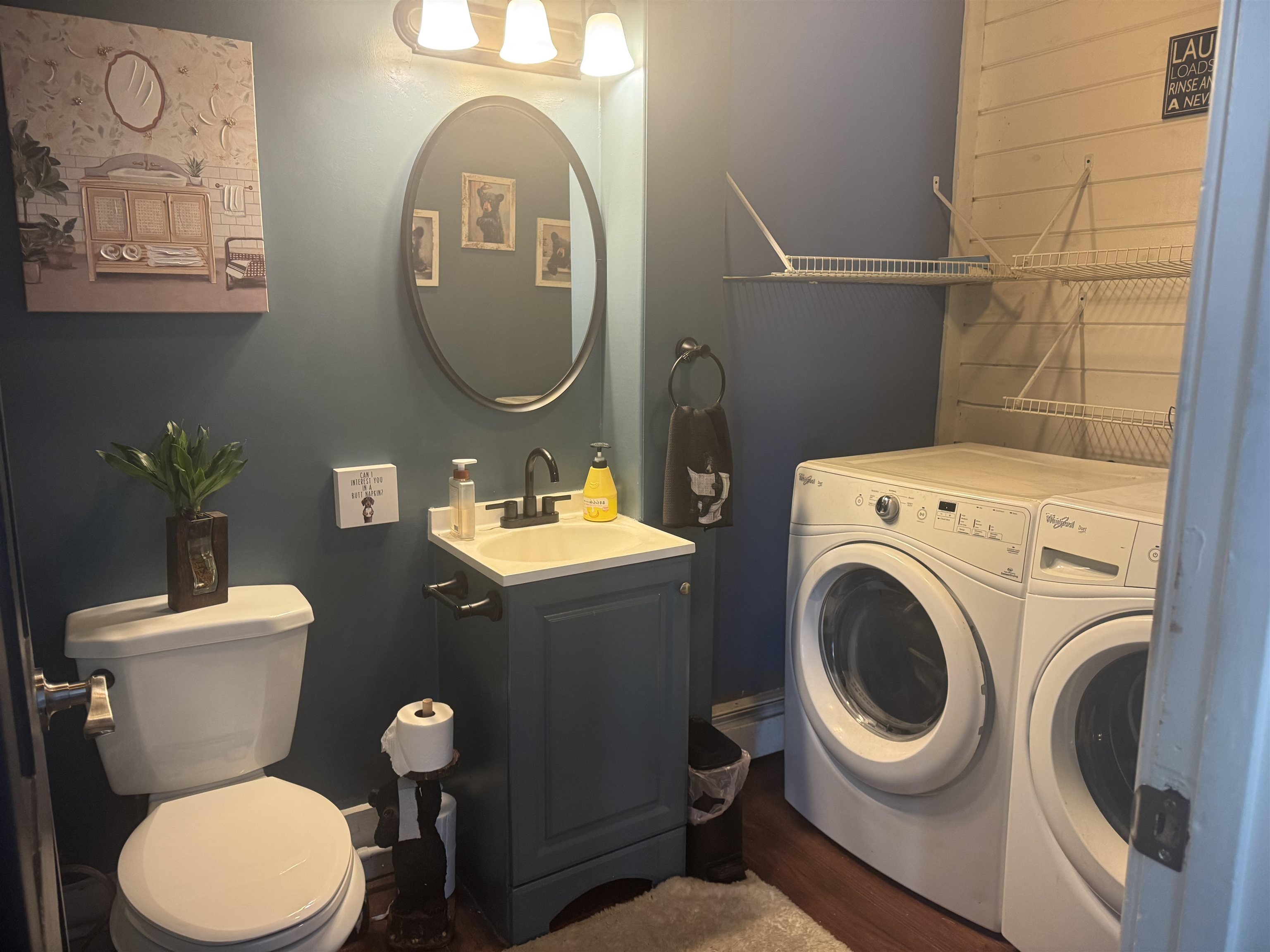 Downstairs bath and laundry