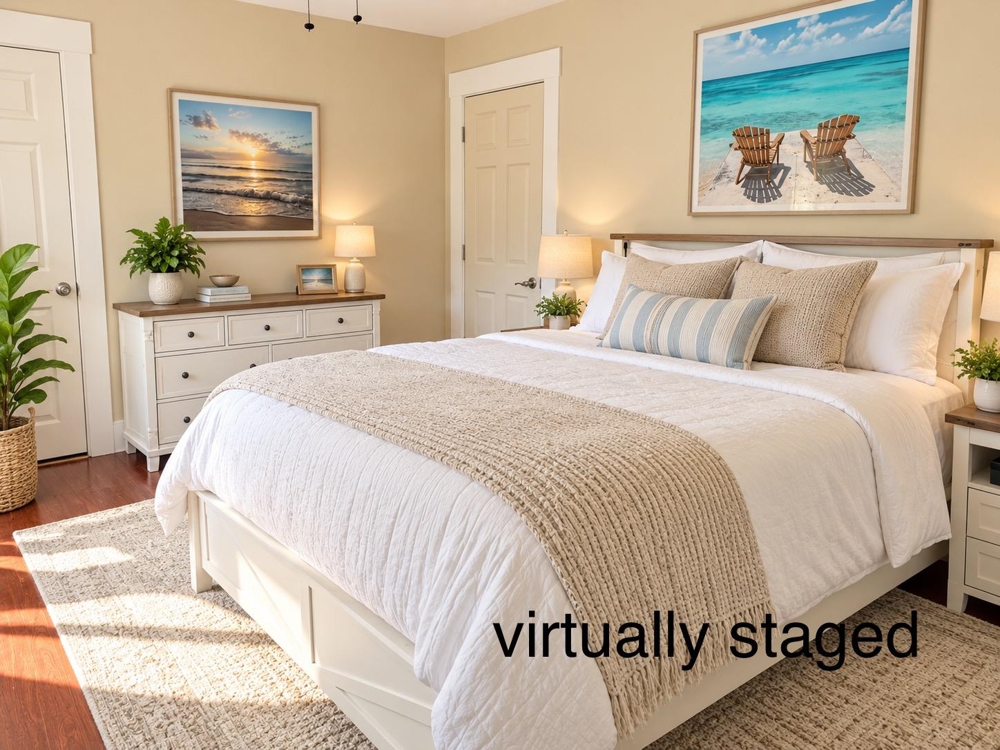 Large upstairs front room virtually staged