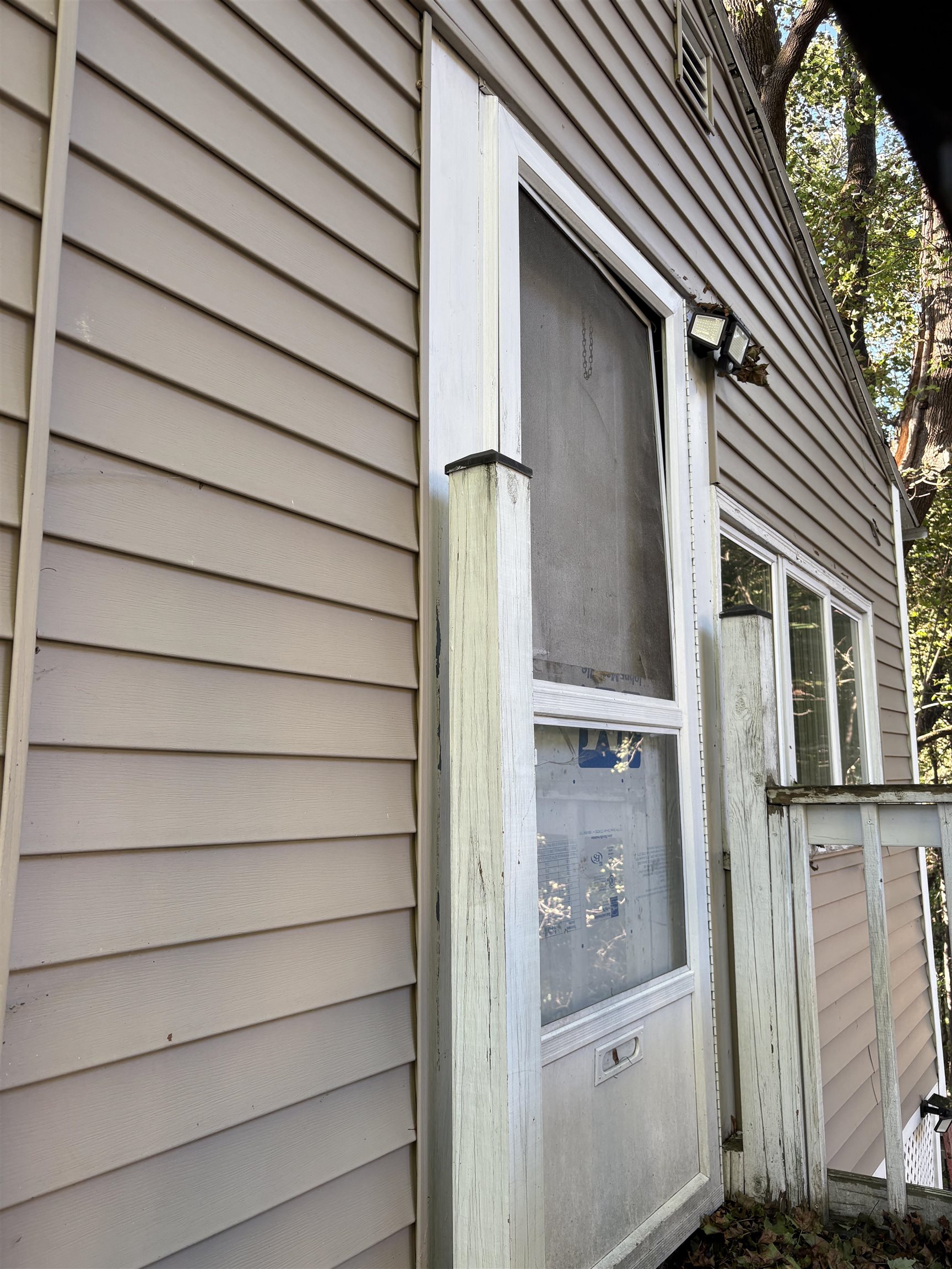 Exterior door from living room