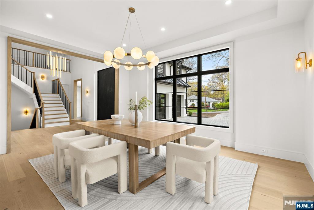 The striking dining room offers a butler's pantry for the ultimate in entertaining