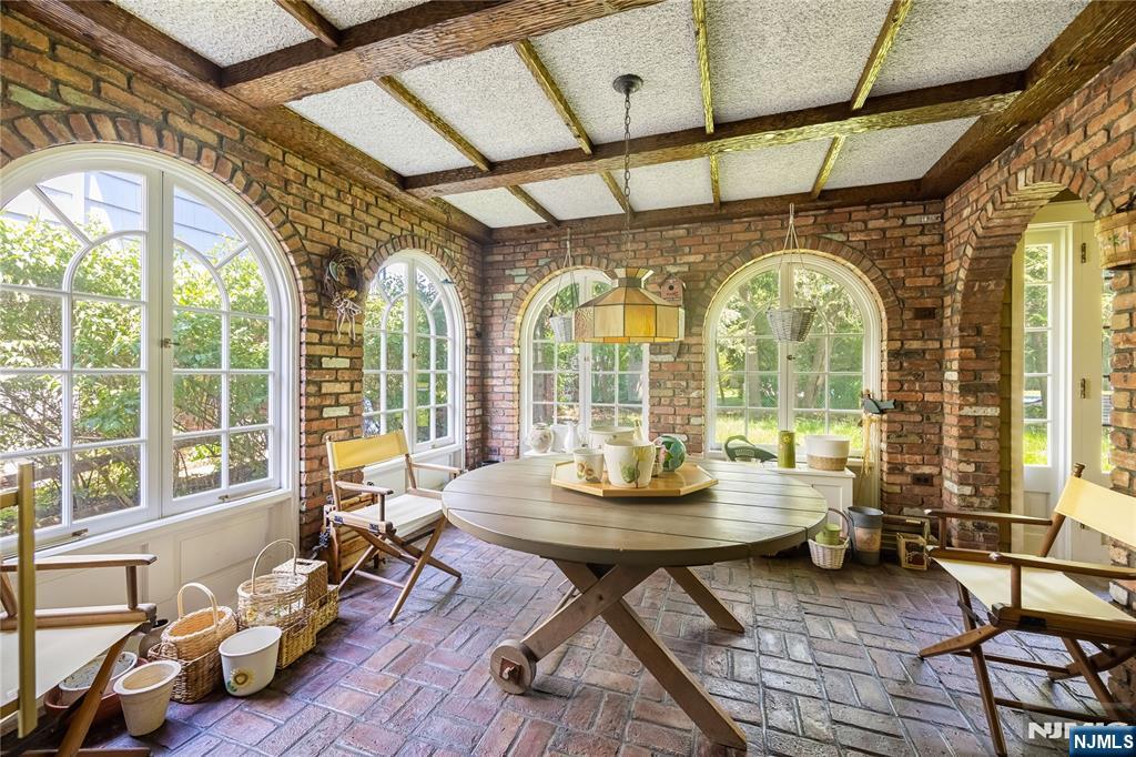 Garden room with French doors to yard
