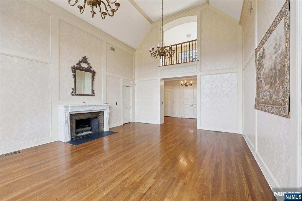 Living room with fireplace.
