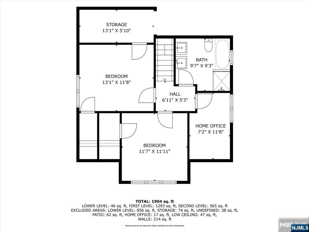 Second level floor plan