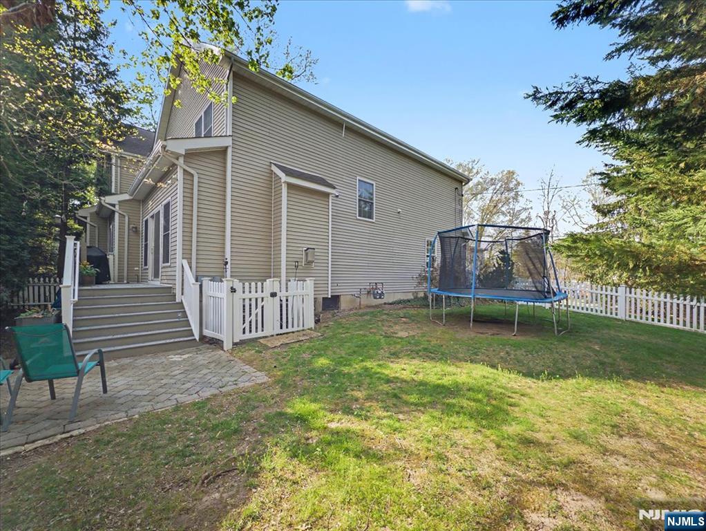 Deck leads to yard