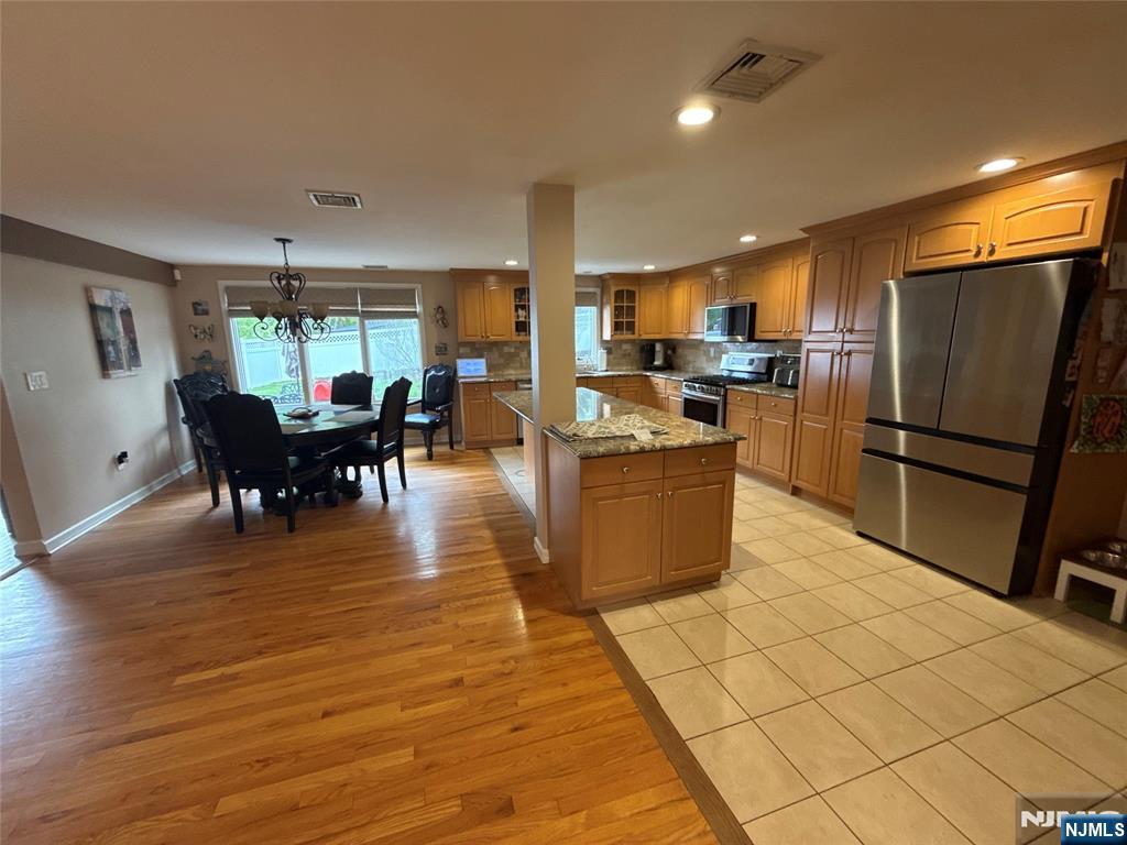 modern kitchen with dining area