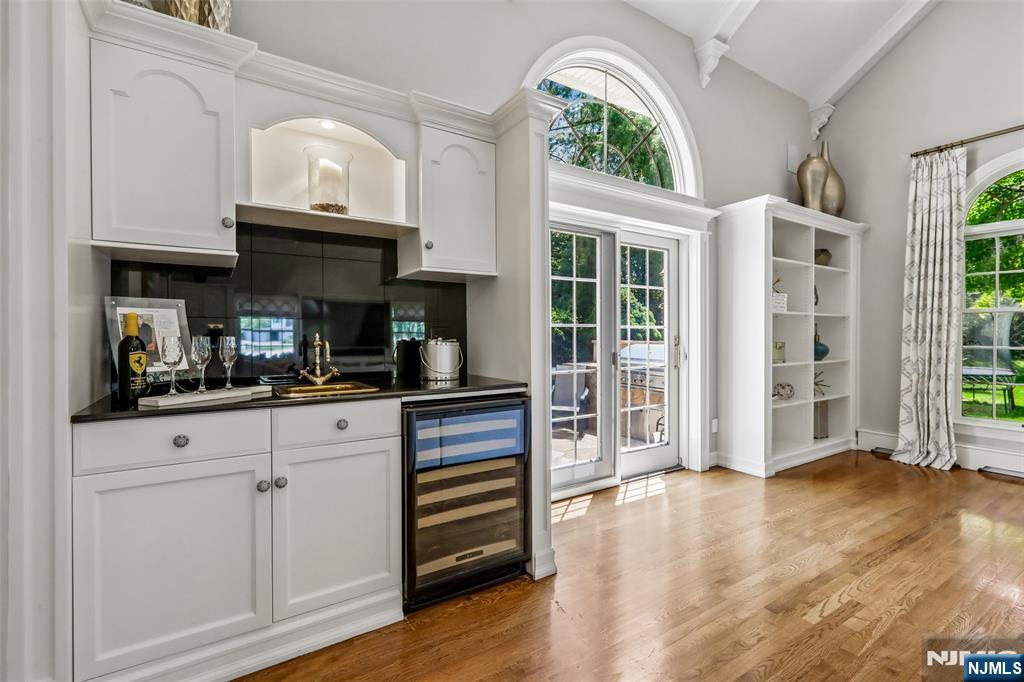 Built-In Wet Bar w/Wine Fridge/Brass Sink