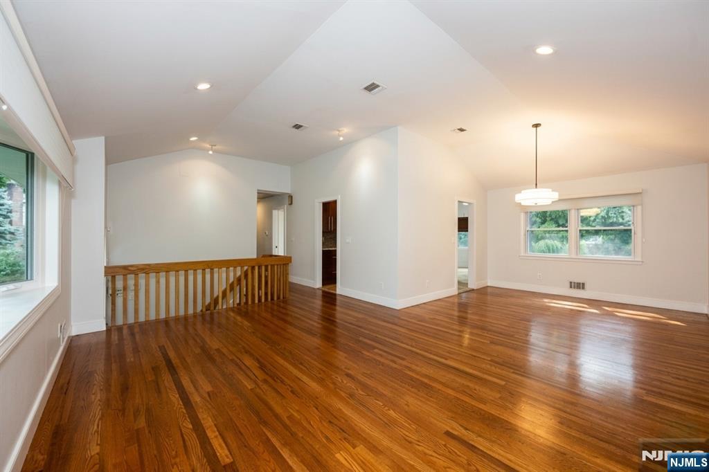 Open layout with vaulted ceilings