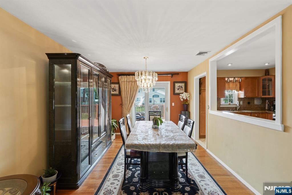 Formal dining area with direct access to a large rear deck