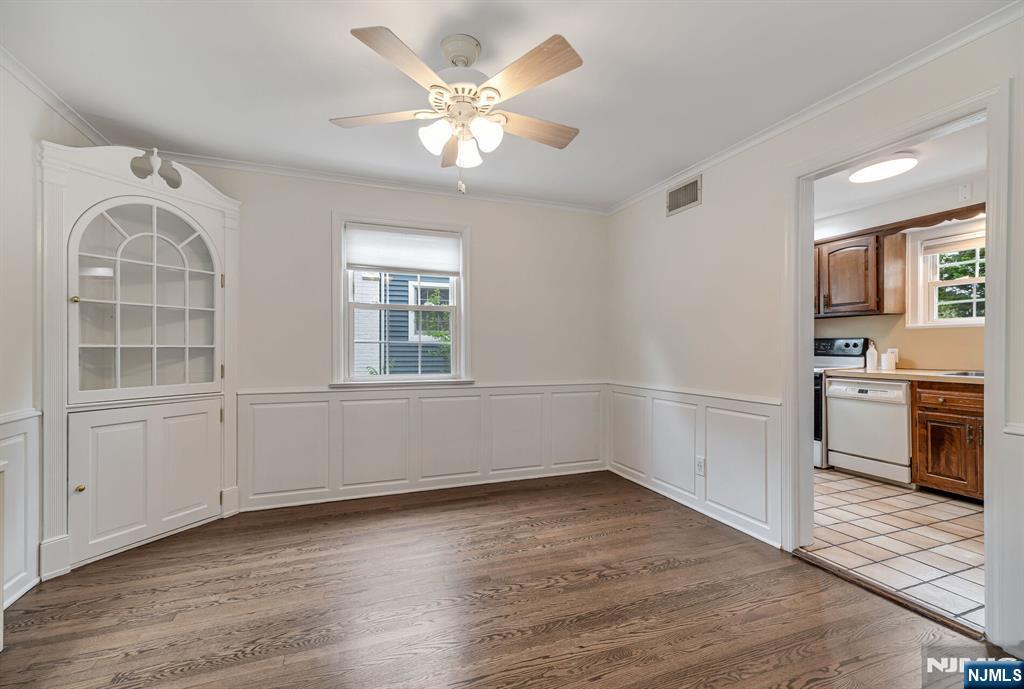 Wainscoting and Corner Cabinet