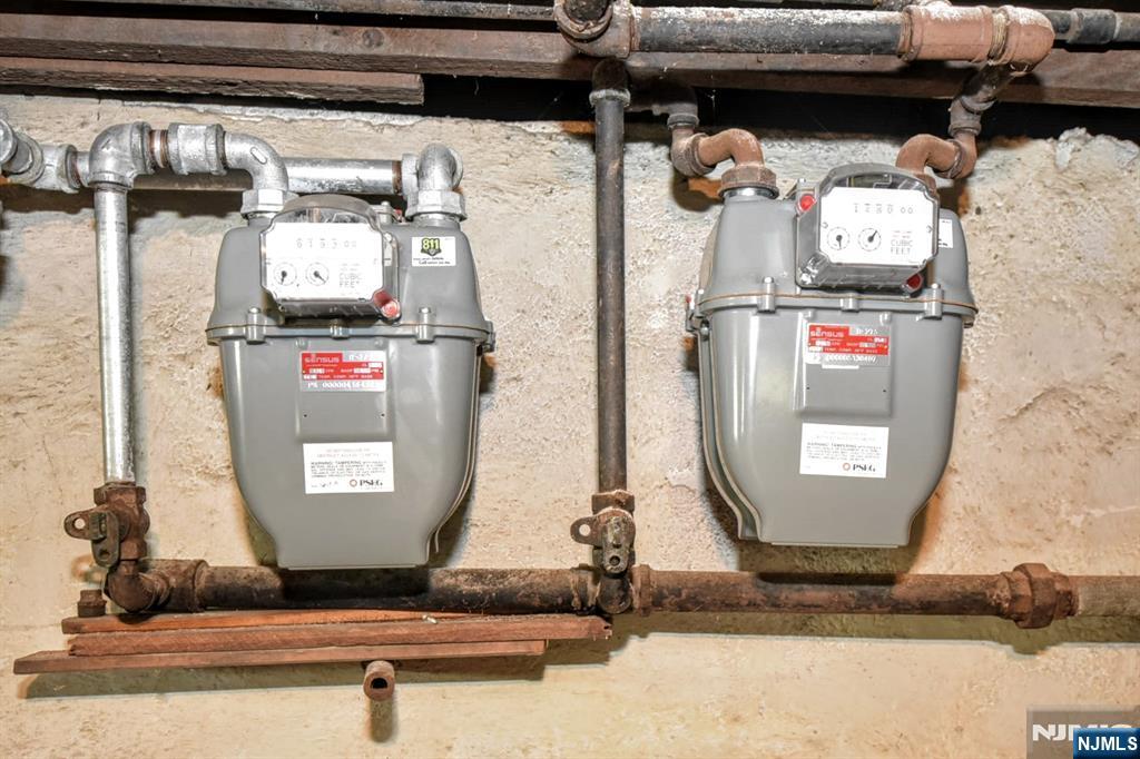 Basement Separate Gas Meters.