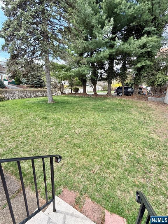 View from kitchen door to backyard