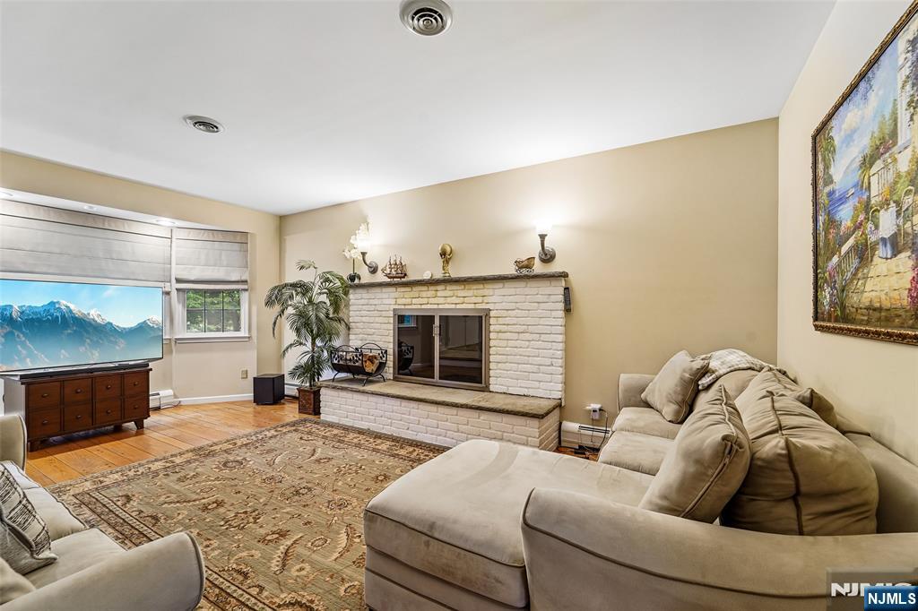 Family Room with wood burning fireplace